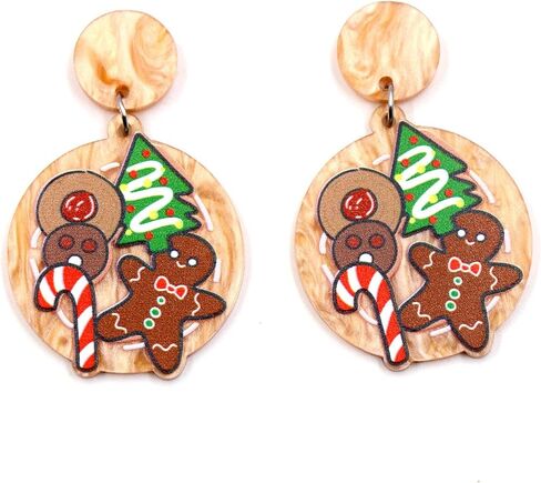 Acrylic Christmas Earrings Punk Style Green Monster Santa Dangle Earrings for Women Gothic Earrings Jewelry Gift in Saudi Arabia