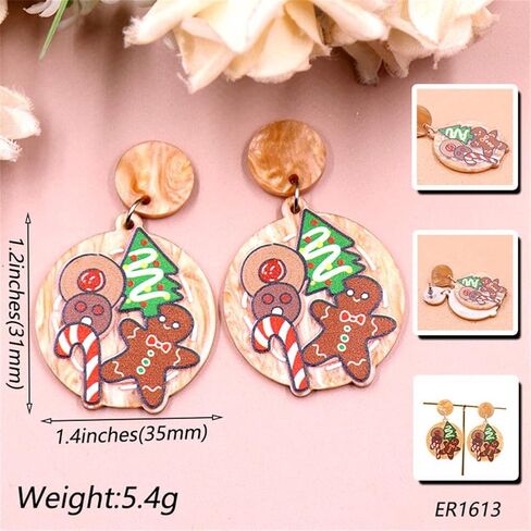 Acrylic Christmas Earrings Punk Style Green Monster Santa Dangle Earrings for Women Gothic Earrings Jewelry Gift in Saudi Arabia