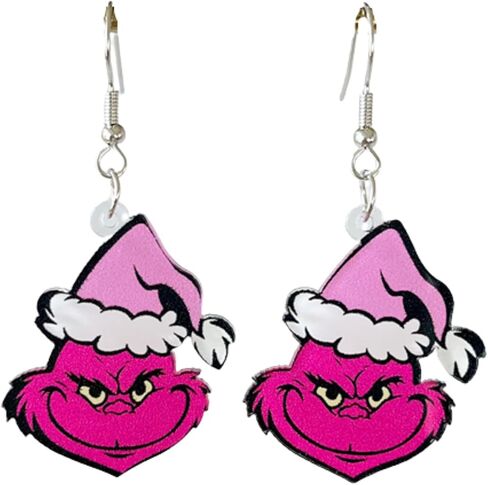 Acrylic Christmas Earrings Punk Style Green Monster Santa Dangle Earrings for Women Gothic Earrings Jewelry Gift in Saudi Arabia