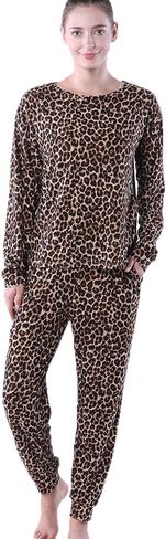 Women’s Pajamas Set Printed Soft Long Sleeve Pockets Sleepwear Nightwear Pjs Lounge Sets in Saudi Arabia