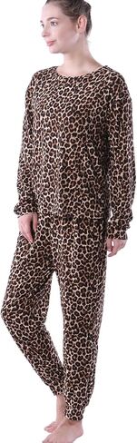 Women’s Pajamas Set Printed Soft Long Sleeve Pockets Sleepwear Nightwear Pjs Lounge Sets in Saudi Arabia