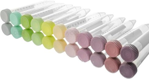 15mL Centrifuge Tubes with 5-Color Screw Caps,Racked[2Recycle Racks*25Tubes],USP VI Grade Polypropylene,Max RCF 12,000xg,Gamma Sterile,PCR Clean,Autoclavable(50PCS, 15mL Racked) in Saudi Arabia