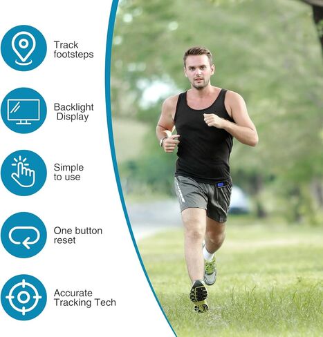 عداد الخطى ثلاثي الأبعاد للمشي، مشبك عداد الخطى قابل لإعادة الشحن عبر USB، عداد خطوات بسيط مع إضاءة خلفية، مشبك وحبل قابل للفصل، وقت التمرين، مراقب الهدف اليومي للرجال والنساء والمراهقين وكبار السن in Kuwait