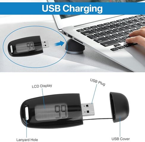 عداد الخطى ثلاثي الأبعاد للمشي، مشبك عداد الخطى قابل لإعادة الشحن عبر USB، عداد خطوات بسيط مع إضاءة خلفية، مشبك وحبل قابل للفصل، وقت التمرين، مراقب الهدف اليومي للرجال والنساء والمراهقين وكبار السن in Kuwait