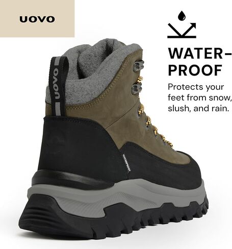 حذاء الشتاء الرجالي من UOVO، جلد مقاوم للماء in Kuwait