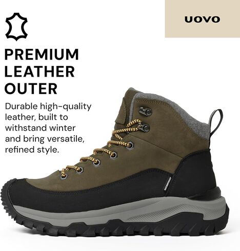 حذاء الشتاء الرجالي من UOVO، جلد مقاوم للماء in Kuwait