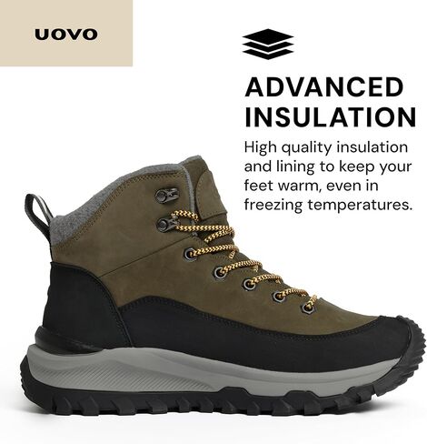 حذاء الشتاء الرجالي من UOVO، جلد مقاوم للماء in Kuwait