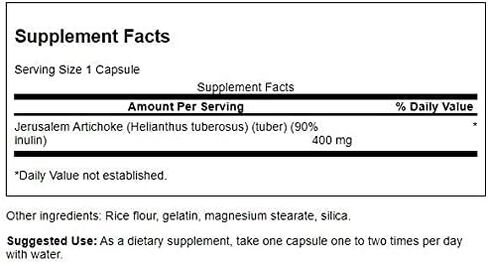 Swanson Premium Brand Prebiotic Jerusalem Artichoke - 90% Inulin 400 mg 60 Caps 3 Pack in Kuwait