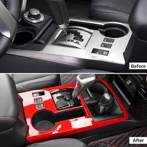 Voodonala for 4Runner ABS Carbon Fiber Gear Panel Gear Shift Shifter Transmission Gearstick Selector Lever Panel Trim Gear Tray for 2010-2024+ Toyota 4Runner Interior Accessories, 1pc in Saudi Arabia