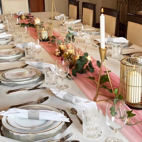 Polymer Material Reusable Napkin Band, Glue-Free Tear-Proof Water Resistant Oil-Proof Napkin Bands Set of 50(Front Gold Color and Back Silver), 6 Adjustable Sizes Napkin Rings in Saudi Arabia