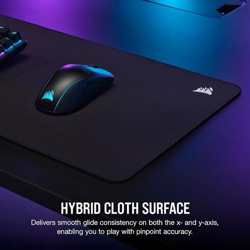 Corsair MM500 v2 Hybrid Cloth Gaming Large Mouse Pad – 45cm x 40cm – Spill-Proof Coating – Anti-Fray Stitched Edges – Non-Slip Rubber Base – Black in Saudi Arabia