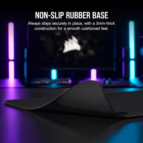 Corsair MM500 v2 Hybrid Cloth Gaming Large Mouse Pad – 45cm x 40cm – Spill-Proof Coating – Anti-Fray Stitched Edges – Non-Slip Rubber Base – Black in Saudi Arabia