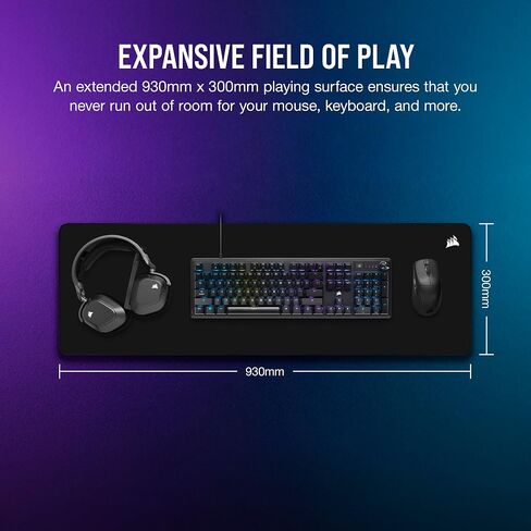 Corsair MM500 v2 Hybrid Cloth Gaming Large Mouse Pad – 45cm x 40cm – Spill-Proof Coating – Anti-Fray Stitched Edges – Non-Slip Rubber Base – Black in Saudi Arabia