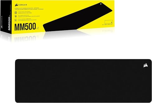 Corsair MM500 v2 Hybrid Cloth Gaming Large Mouse Pad – 45cm x 40cm – Spill-Proof Coating – Anti-Fray Stitched Edges – Non-Slip Rubber Base – Black in Saudi Arabia