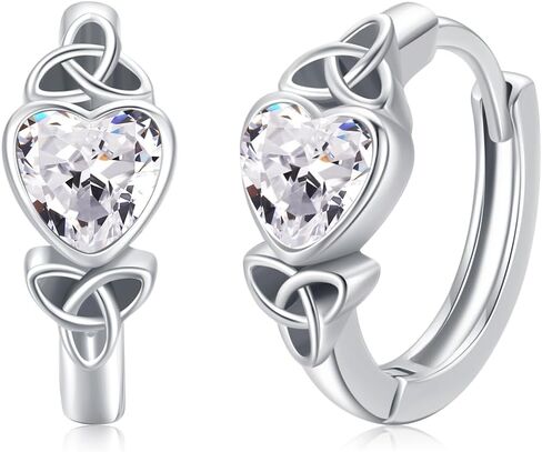 Celtic Knot Earrings Heart Hoops S925 Sterling Silver Irish Earrings Cartilage Hoop Earrings Small Hoop Earrings for Women in Kuwait