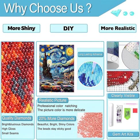 homgoodz مجموعات الطلاء الماسي للسيارات الرياضية، مجموعات السيارات الفنية الماسية 5D DIY للطلاء للبالغين مع صور الماس الحفر الكامل كريستال حجر الراين الماس مجموعات الرسم الفني لديكور المنزل (12 × 16 بوصة) in Kuwait