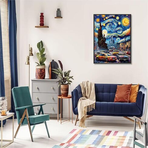 homgoodz مجموعات الطلاء الماسي للسيارات الرياضية، مجموعات السيارات الفنية الماسية 5D DIY للطلاء للبالغين مع صور الماس الحفر الكامل كريستال حجر الراين الماس مجموعات الرسم الفني لديكور المنزل (12 × 16 بوصة) in Kuwait