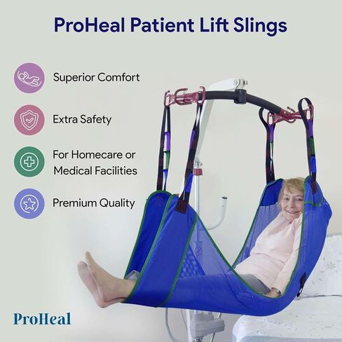 ProHeal Universal Lift U Sling, Large, 62" x 42.5" - Polyester Divided Leg Slings for Patient Lifts - Compatible with Hoyer, Invacare, McKesson, Drive, Lumex, Joerns and More in Saudi Arabia