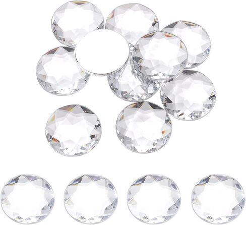 MECCANIXITY Flat Back Round Acrylic Rhinestones,40mm Yellow Flatback Crystal Rhinestones for Crafts Clothes Shoes DIY Decoration Gifts 10Pcs in Saudi Arabia
