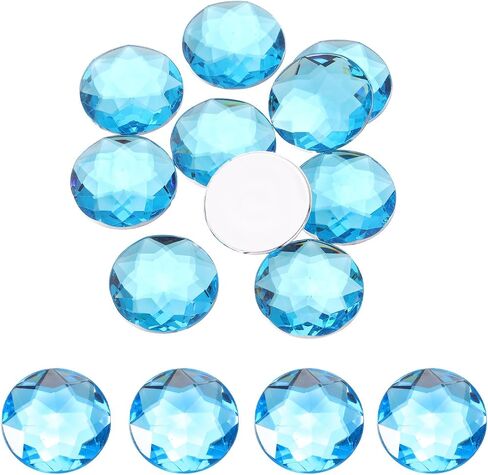 MECCANIXITY Flat Back Round Acrylic Rhinestones,40mm Yellow Flatback Crystal Rhinestones for Crafts Clothes Shoes DIY Decoration Gifts 10Pcs in Saudi Arabia