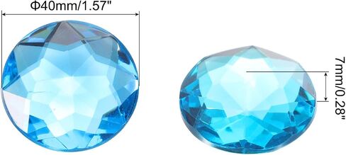 MECCANIXITY Flat Back Round Acrylic Rhinestones,40mm Yellow Flatback Crystal Rhinestones for Crafts Clothes Shoes DIY Decoration Gifts 10Pcs in Saudi Arabia