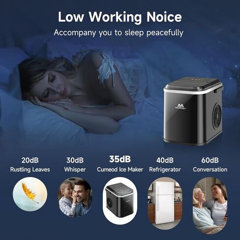 Ice Maker Countertop, LED Display Portable Ice Maker Machine with Handle, 26.5lbs/24Hrs, 8 Cubes in 6-9 Mins, Self-Cleaning Ice Makers with Ice Scoop and Basket for Home, Kitchen, Office, Bar in Saudi Arabia