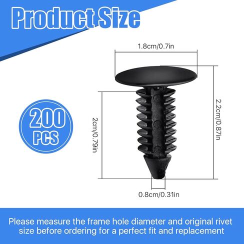 200 قطعة من مثبتات البرشام متوسطة الحجم متعددة المقاييس، مسامير ربط للفناء بطول 3/4 بوصة، مثبتات برشام للفناء مع فتحات 1/4 بوصة لإصلاح أشرطة الفينيل في كرسي الفناء وصالة الحديقة in Kuwait
