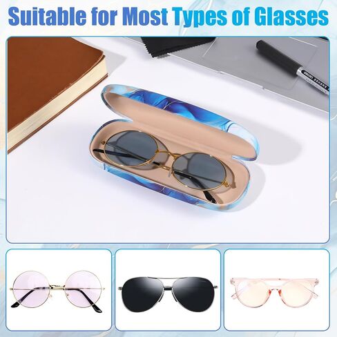 Clrueyitg 3pcs Hard Shell Glasses Case Eyeglasses Case Protective Case with Cleaning Cloth for Men Women Sunglasses in Saudi Arabia