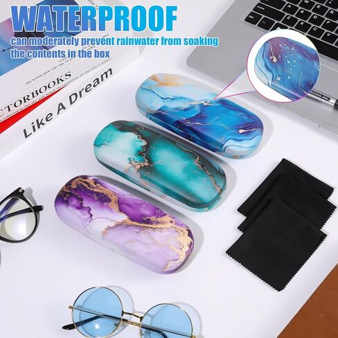 Clrueyitg 3pcs Hard Shell Glasses Case Eyeglasses Case Protective Case with Cleaning Cloth for Men Women Sunglasses in Saudi Arabia