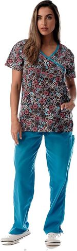 Just Love Nursing Scrubs Set for Women Print Scrubs (Mock Wrap) in Kuwait