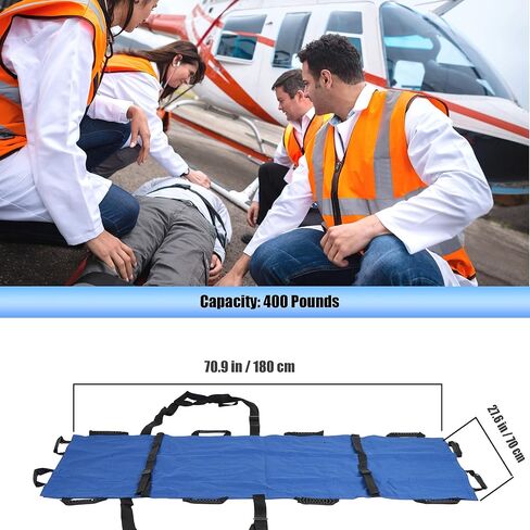 Portable Transport Stretcher with 12 Reinforced Handles, Reusable & Washable Patient Transfer Sheet, Folding Travel Size Stretcher, Patient Animal Large Dogs Mover for Emergency Situations Aid in Kuwait
