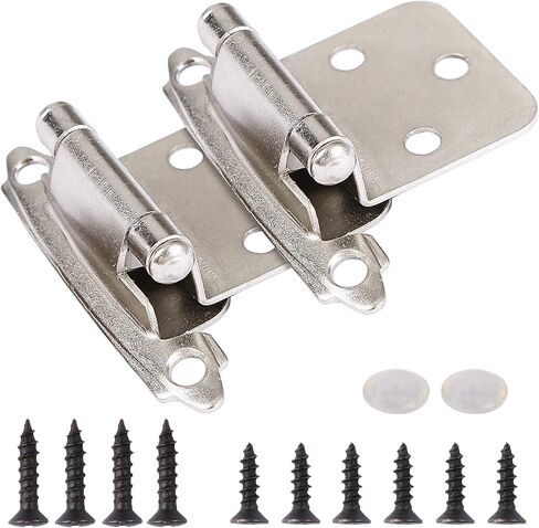 50 Pack Cabinets Hinges Brushed Nickel 1/2" Overlay Satin Nickel Hinges for Kitchen Cabinets Doors Slow Closing Cabinet Hinges Hardware Self-Closing Cabinet Hinges RV Semi-Concealed Cupboard Hinges in Kuwait