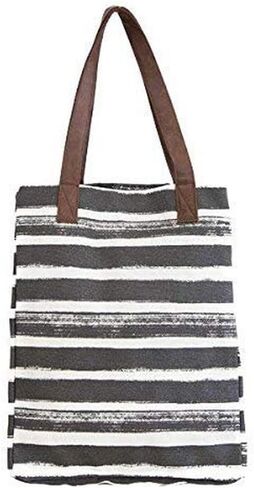 Carryall Tote Bag, Stripes Charcoal in Kuwait