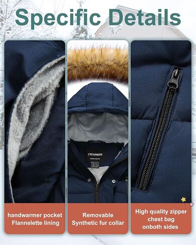 Boy's Winter Coat Waterproof Kids Puffer Jacket Thicken Parka Fleece Lined Bubble Ski Snow Outerwear with Fur Hood in Saudi Arabia