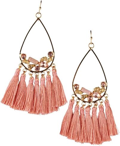 LuckyLy Tassel Earrings with Crystals in Saudi Arabia