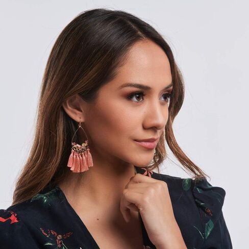LuckyLy Tassel Earrings with Crystals in Saudi Arabia