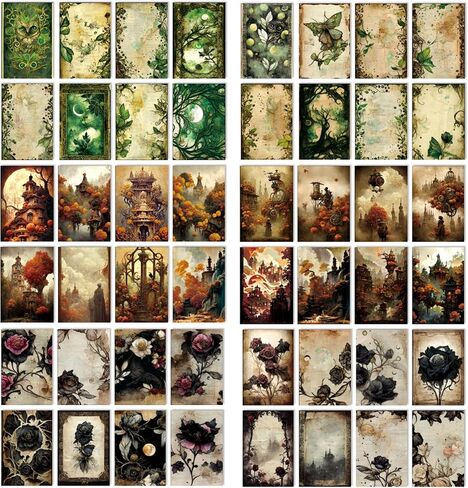 300 Pcs Fantasy Scrapbook Paper, Vintage Junk Journal Supplies for Scrapbooking Journaling Collage Card Making Embellishment Retro Art Paper Crafts DIY Decoration, 150 Designs in Saudi Arabia