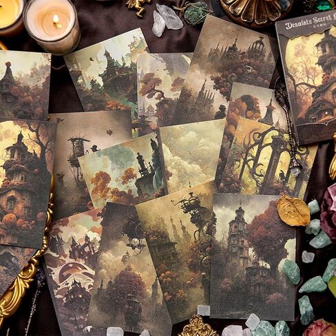 300 Pcs Fantasy Scrapbook Paper, Vintage Junk Journal Supplies for Scrapbooking Journaling Collage Card Making Embellishment Retro Art Paper Crafts DIY Decoration, 150 Designs in Saudi Arabia