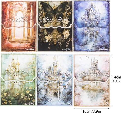 ورق مجلة قوطية عتيقة، Obujopal 100 ورقة ورق قصاصات سحري داكن لمجلة غير المرغوب فيها، صناعة بطاقات مجمعة لتزيين الحرف اليدوية، ورق على جانب واحد، 50 نمطًا in Kuwait