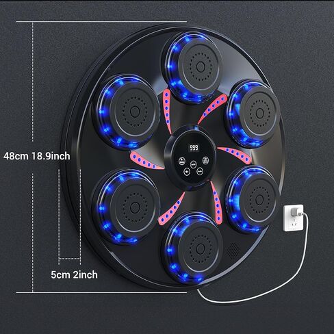 Music Boxing Machine,Wall Mounted Music Boxing Trainer,Smart Bluetooth Workout Punching Equipment for Adults Kids,Perfect for Home,Indoor and Gym,Black in Saudi Arabia