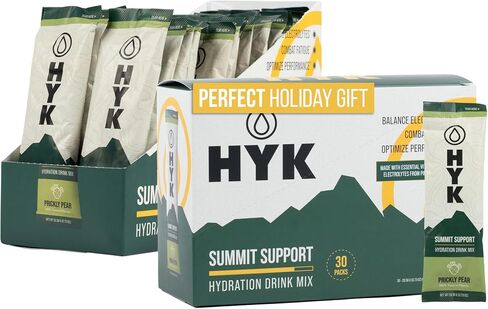 HYK Energy Electrolyte Drink - Hydration Powder Packets for Marathon Runners, Hikers, Endurance Athletes | from Pink Himalayan Salt | Easy Open Single-Serving Stick | Prickly Pear Flavor, 30 Count in Saudi Arabia