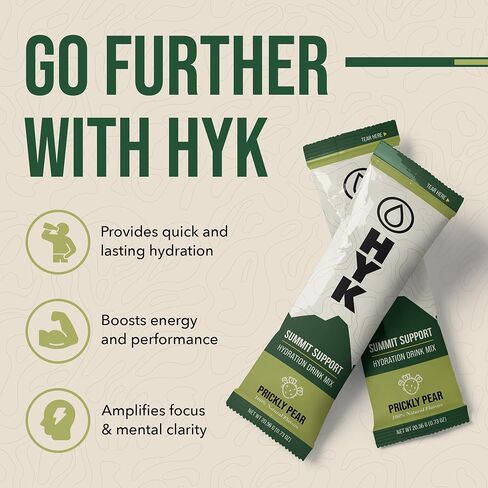 HYK Energy Electrolyte Drink - Hydration Powder Packets for Marathon Runners, Hikers, Endurance Athletes | from Pink Himalayan Salt | Easy Open Single-Serving Stick | Prickly Pear Flavor, 30 Count in Saudi Arabia