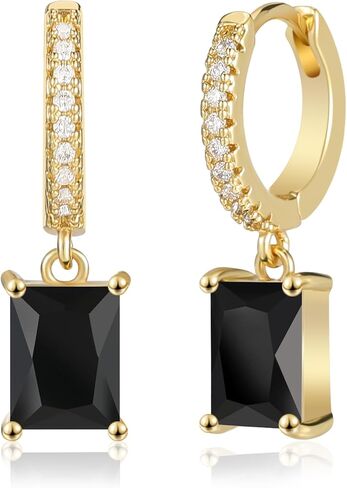 Small Hoop Earrings for Women, 18k Gold Plated Huggie Dangle Earrings Dainty Green Drop Earrings Jewelry For Women Gift in Saudi Arabia