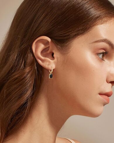 Small Hoop Earrings for Women, 18k Gold Plated Huggie Dangle Earrings Dainty Green Drop Earrings Jewelry For Women Gift in Saudi Arabia