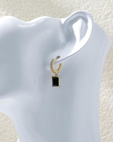 Small Hoop Earrings for Women, 18k Gold Plated Huggie Dangle Earrings Dainty Green Drop Earrings Jewelry For Women Gift in Saudi Arabia