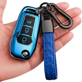 Sindeda for Ford Key Fob Cover with Keychain Soft Full Protection Key Shell Key Case Compatible with Ford F150 F250 F350 F450 F550 Explorer Ranger Escape Key Fob Shell (Red)
