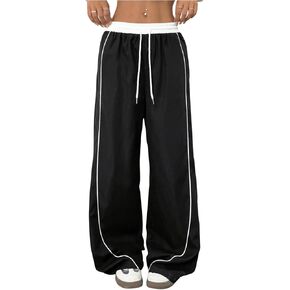 Milumia Women's Colorblock Drawstring Waisted Waisted Wide Leg Loose Track Pants