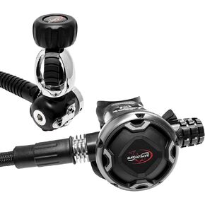 SK500 Scuba Regulator Set - Scuba Diving Regulator - Dive Regulator Set with Braided Hose, Diaphragm First Stage, Aluminum Second Stage and Venturi Lever