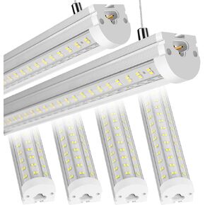 8FT LED Shop Light, U Shape 125W Integrated LED Tube Light, 6500K Clear White, 20000LM Super Bright LED Lighting, Flush Mount/Hanging Linkable LED Ceiling Lights for Garage, Plug&Play,6 Pack