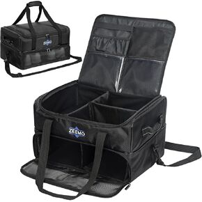 ZEEMO Golf Trunk Organizer, 2 Layer Car Locker with Ventilated Compartment for 2 Pair Shoes, Travel Storage Bag for Golf Accessories, Gift for Golfer